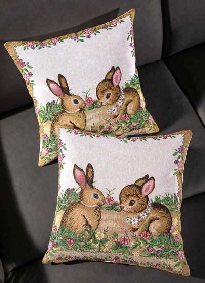 Bunny Tapestry Kuddfodral Set om 2 