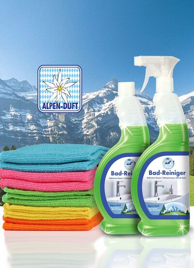 Badrumsrengöringsset med alpin doft 