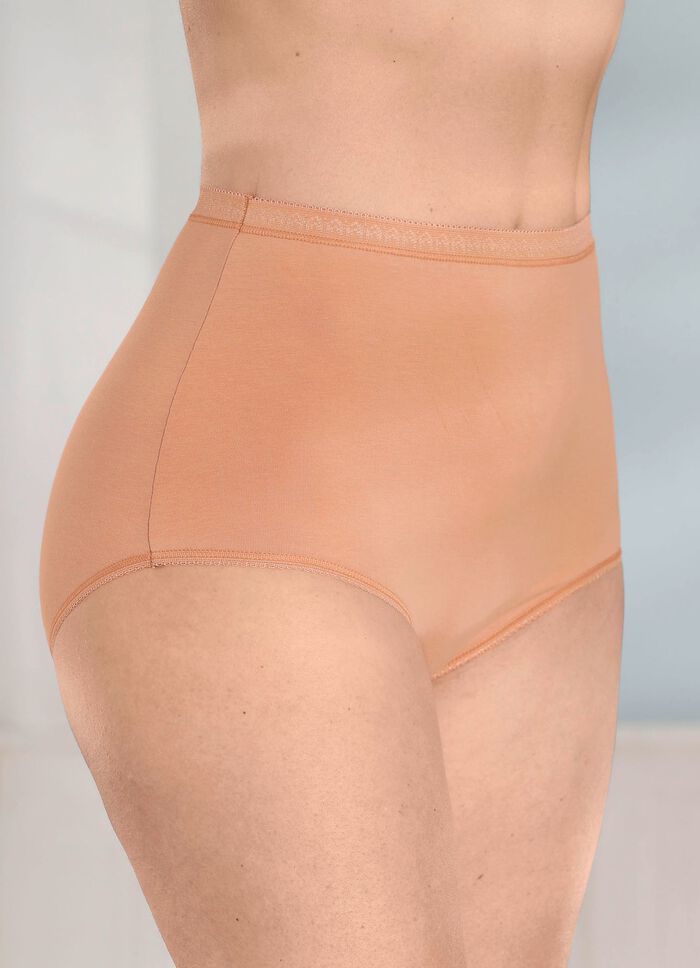 Fempack trosor med dekorativt res&aring;rband i midjan 