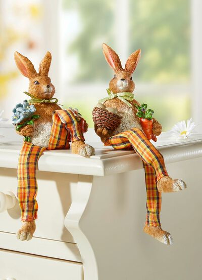 Kantpallar, set om 2, gjorda av konstgjord sten och textilmaterial 