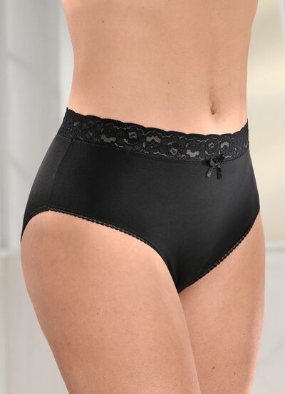 Fyrapack trosor med elastiskt spetsband i midjan 