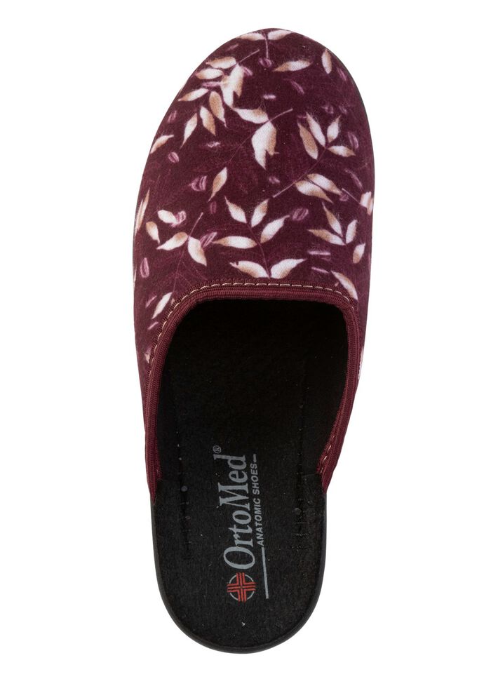 Tv&aring; paket tofflor tillverkade av sammetslena, mjuka, tryckta textilmaterial 1X BL&Aring;, 1X BORDEAUX