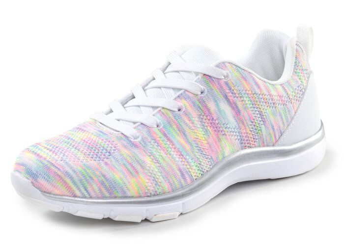 ELENA EDEN tillverkad av luftigt, effektivt m&ouml;nstrat textilmaterial WEISS-BUNT