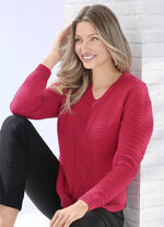 Pullover med stretchig kabelstruktur 