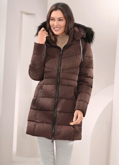 L&aring;ng jacka med avtagbar fuskp&auml;lskant 