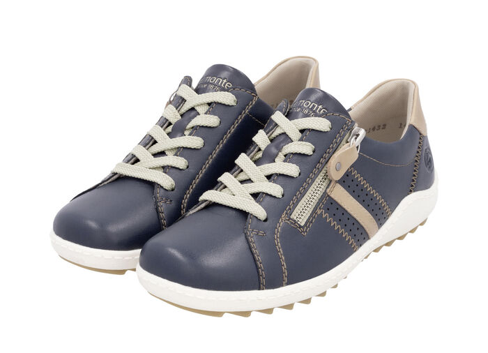 Remonte snörsko gjord av delvis präglad nappaläder MARIN KAMEL