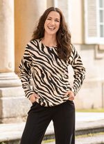 Skjorta med tallrikdekor framtill 