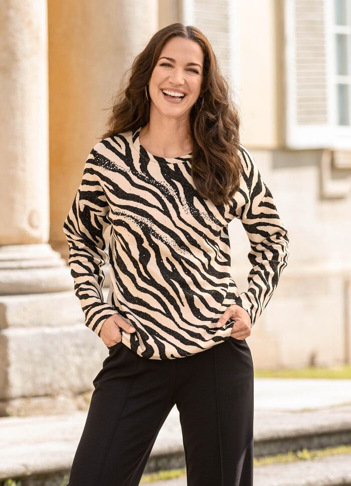 Skjorta med tallrikdekor framtill 