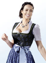 Dirndl blus med kantdekoration 