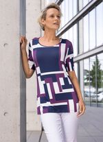 T-shirt med grafiskt m&ouml;nster &ouml;ver hela plagget i tv&aring; f&auml;rger 