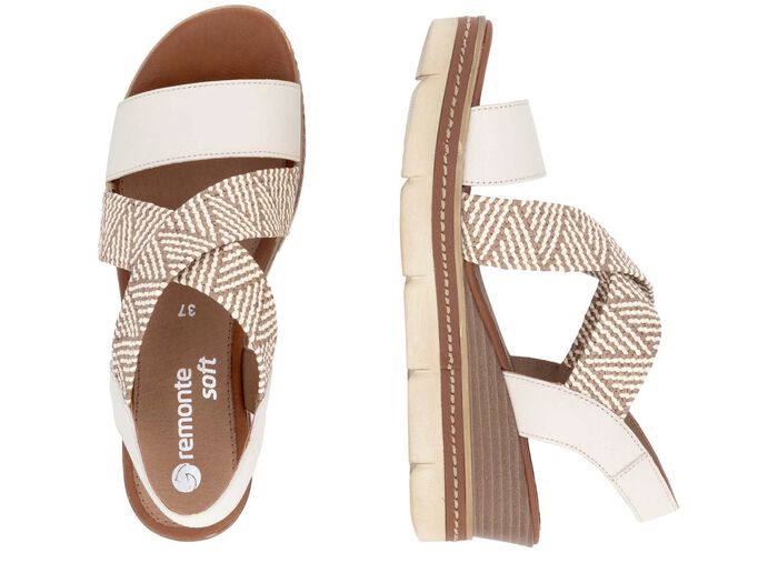 Remonte sandal med fl&auml;tade detaljer LJUSBEIGE-SAND