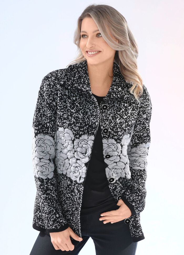 Kofta i stickad blandning 