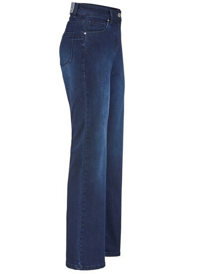 Jeans med trendig benvidd 