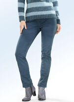 Jeans i dra-på-modell PETROL