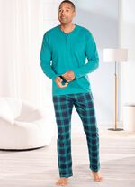 Pyjamas med knappsl&aring; och &ouml;ppna kanter 