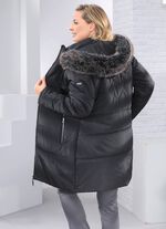 Kort kappa med avtagbar fuskp&auml;lskant SVART