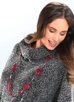 Sammetsr&ouml;tt halsband med karbinhake 