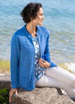 Kofta med texturerade ränder AZURBLAU