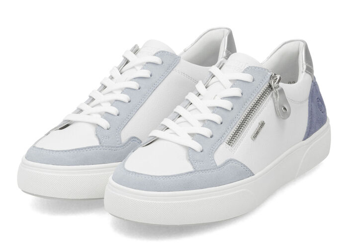 Remonte sneakers gjorda av nappa och mocka med metallic kant, 