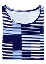 Skjorta med rund hals i 3 färger MARINE-BLEU-WEISS
