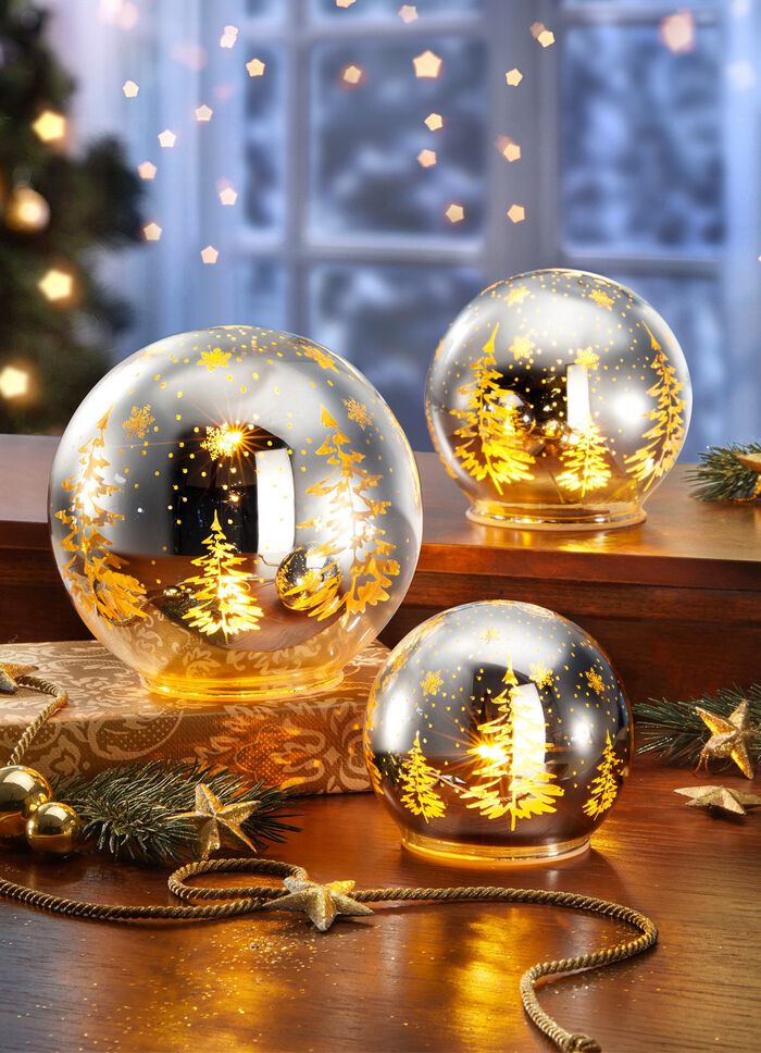 Upplyst boll, set om 3 