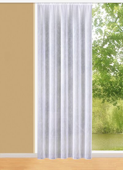 Flamgarngardin med automatiskt veckband 