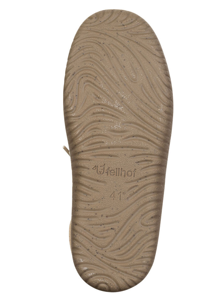 Fodrade herrtofflor med lammskinn BEIGE