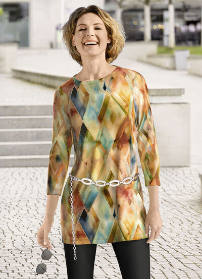 stickad tunika i finstickad 