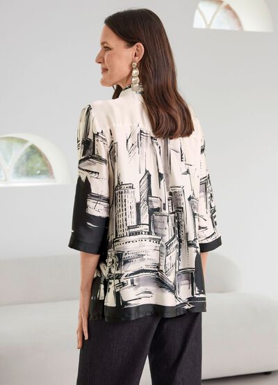 Blus med skjortkrage 