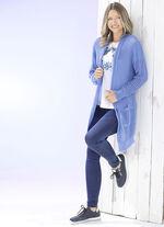 Lång cardigan i stretchig randig look JEANSBLAU