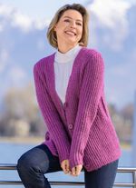 Kofta i superfladdrig, grovstickad 