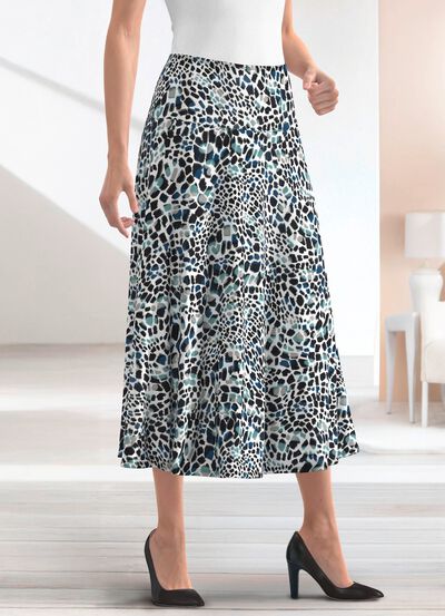 Kjol med briljant f&auml;rgtryck 