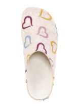 Laurina, klassiska damtofflor, bredd H, med anatomiskt formad fotbädd ECRU