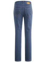 Jeans med en smart ficklösning JEANSBLÅ