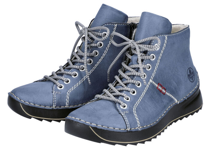 Rieker, sportiga damstövlar, vinterskor, med dragkedja JEANS BLÅ