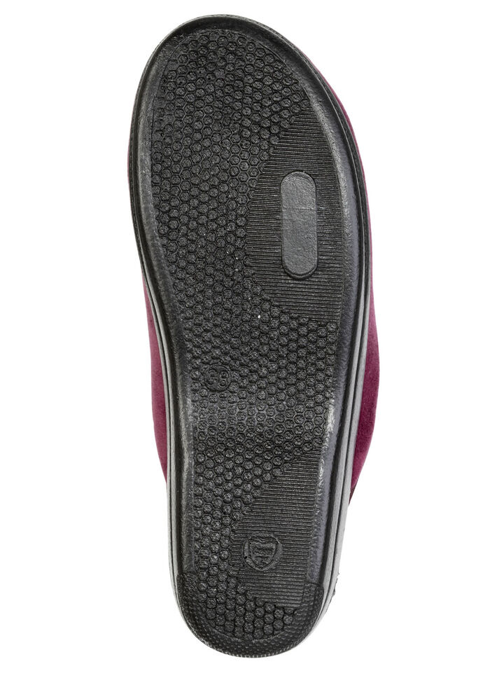 Tvåpack klassiska damtofflor, bredd G, med glittrande strass 1x Bordeaux, 1x Kamel