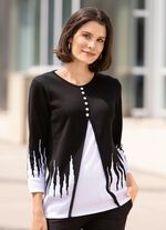 Tr&ouml;ja i Twinset-look SVARTVITT