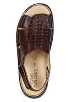 GINO GALANTE, lätta herrsandaler, tillverkade av läder KASTANIE