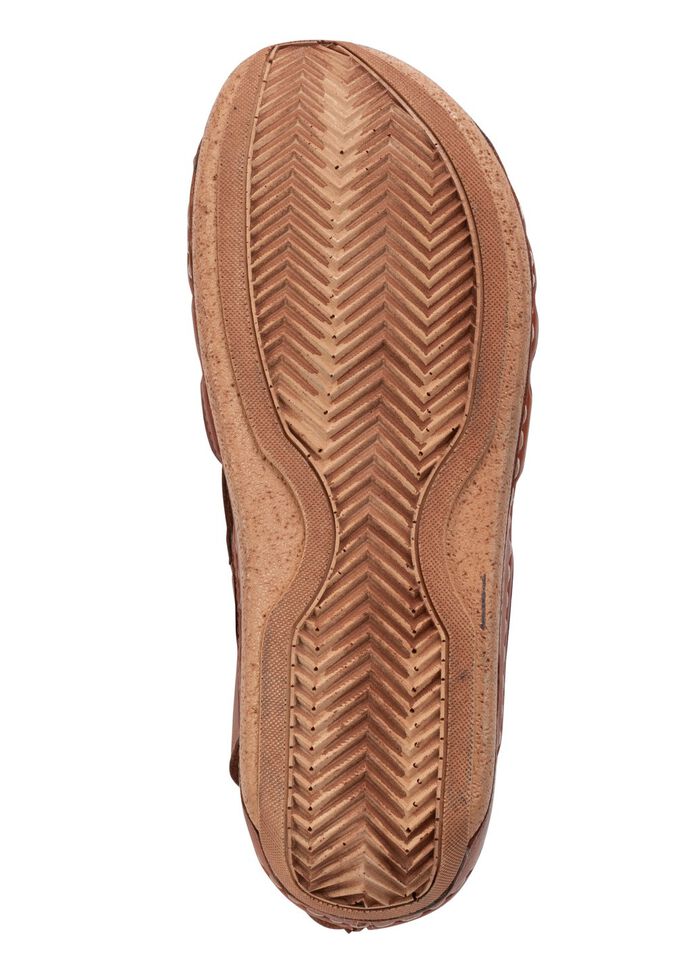 Gemini sandal med fl&auml;tade remmar COGNAC