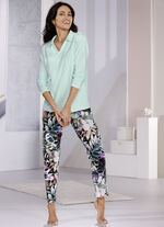 Pyjamas med nedf&auml;llbar krage och bl&auml;ckstr&aring;letryck 