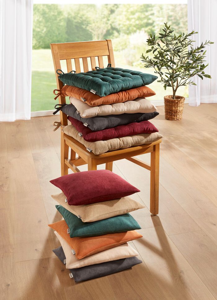 Stolsdyna och kuddfodral i fin manchester NATUR