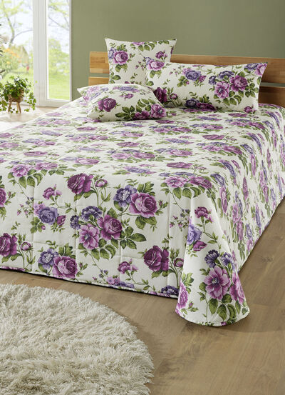 Överkast med rutig quilt och örngott, , large