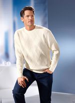 Tr&ouml;ja med rund hals i strukturerad design i 2 f&auml;rger 