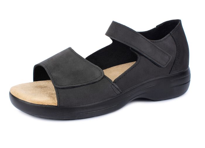 Bekv&auml;ma sandaler, bredlek H, med kardborrekn&auml;ppning 