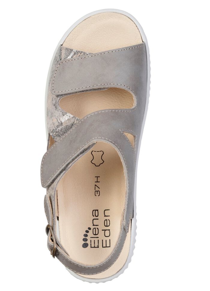 ELENA EDEN, bekv&auml;ma damsandaler, bredd H, med uttagbar fotb&auml;dd 