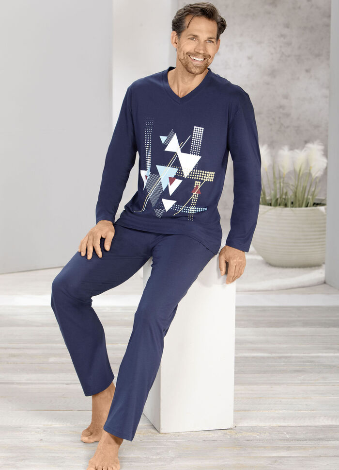 Pyjamas med V-ringning och öppna toppar 
