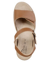 ELENA EDEN, bekv&auml;ma damsandaler, bredd H, med uttagbar fotb&auml;dd COGNAC