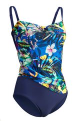 Laurina tankini i bandeau-modell med justerbara och avtagbara axelband 