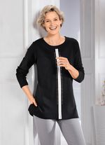 Sweatshirt med kontrastf&auml;rgat band 