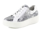 Waldläufer sneakers med spritt glitter och leopardtryck SVART-VITT
